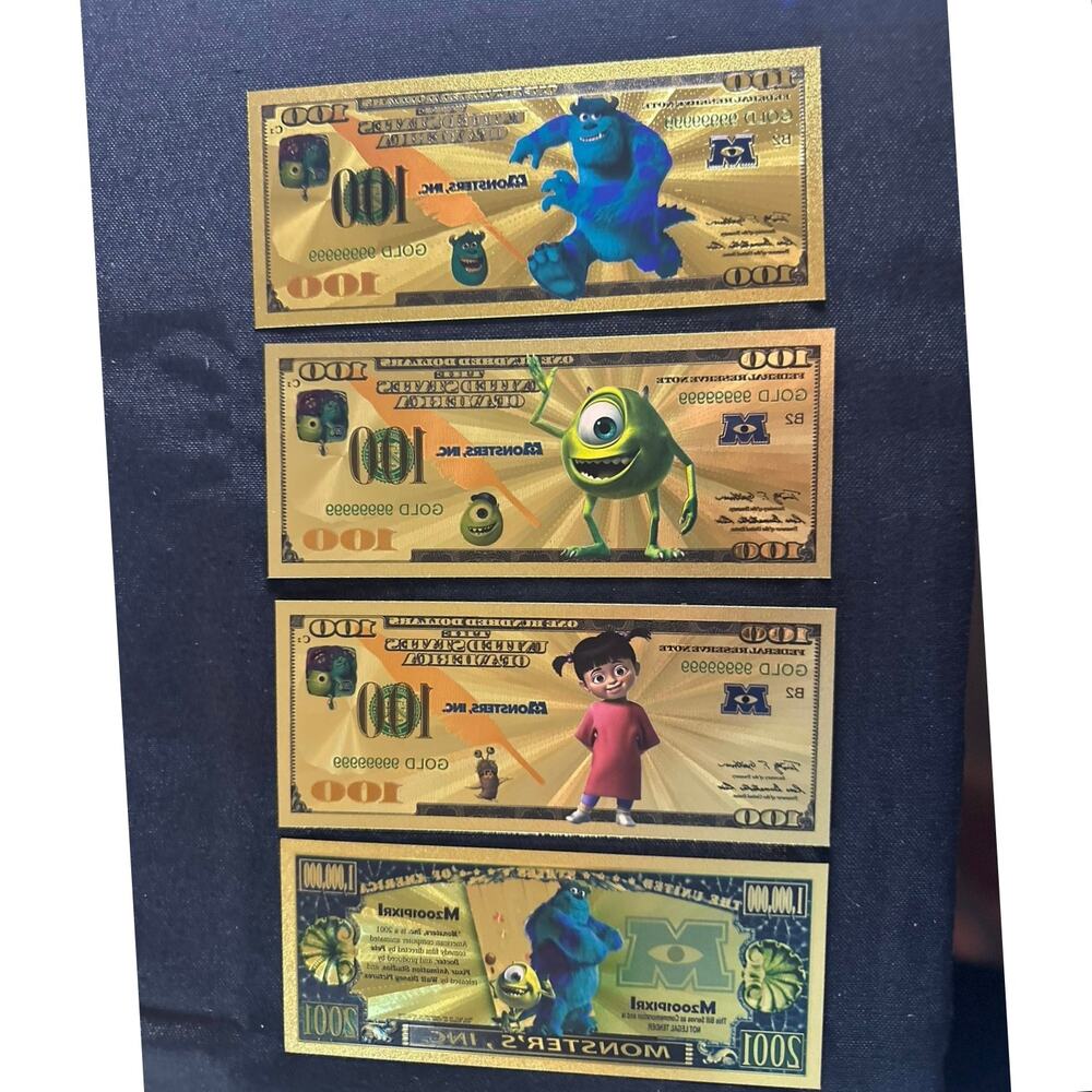 A Bug’s Life 5 Piece Gold Foil Novelty Note Set Flik Atta Heimlich Dot Hopper